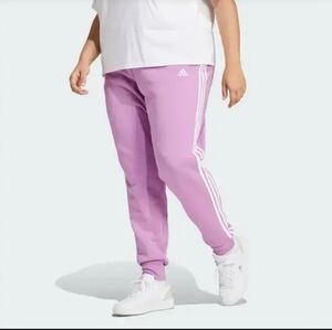 Adidas Purple, White Slim Fit Tapered Leg Full-Length Fleece Joggers Size 2X NWT